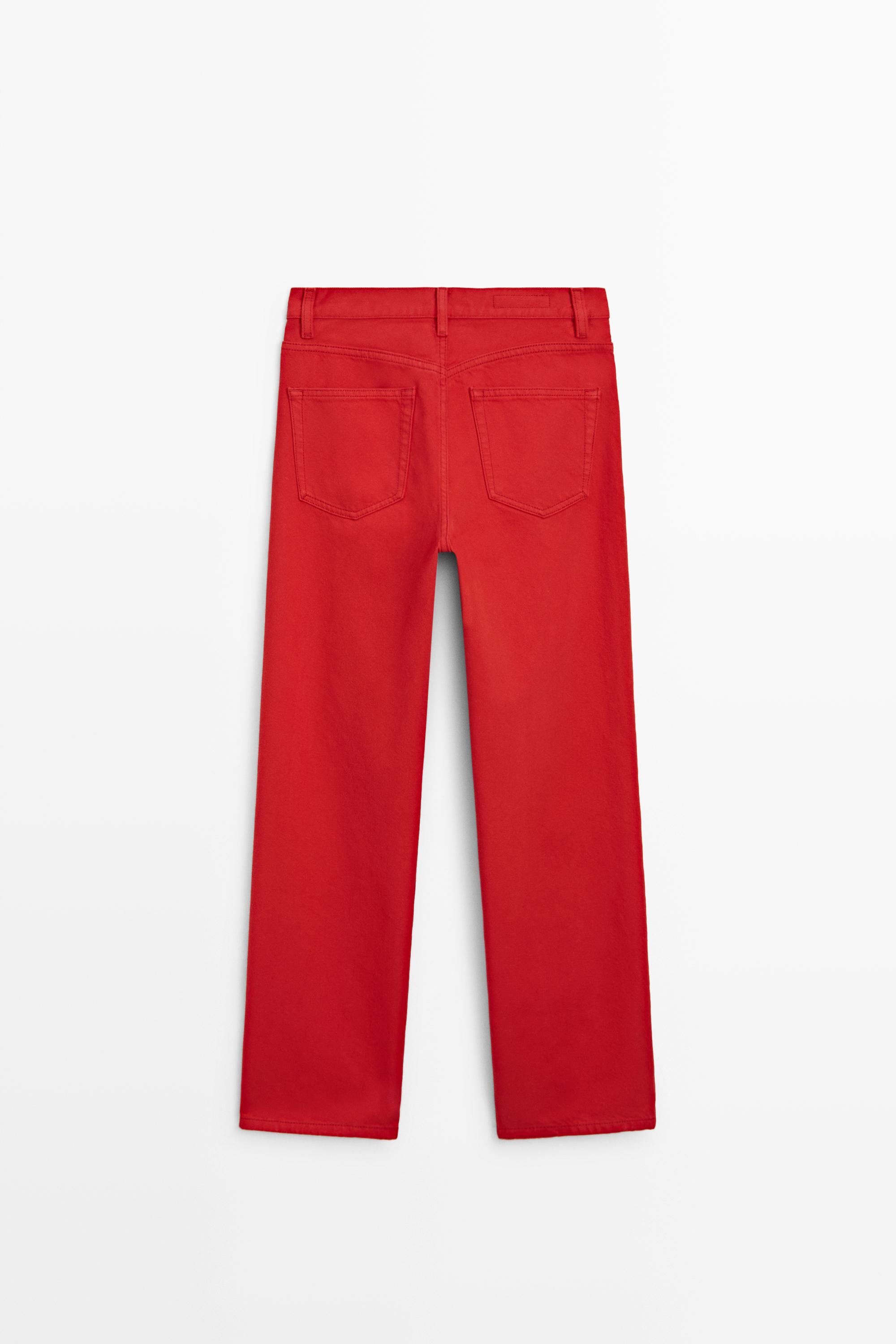 Straight-leg high-waist jeans